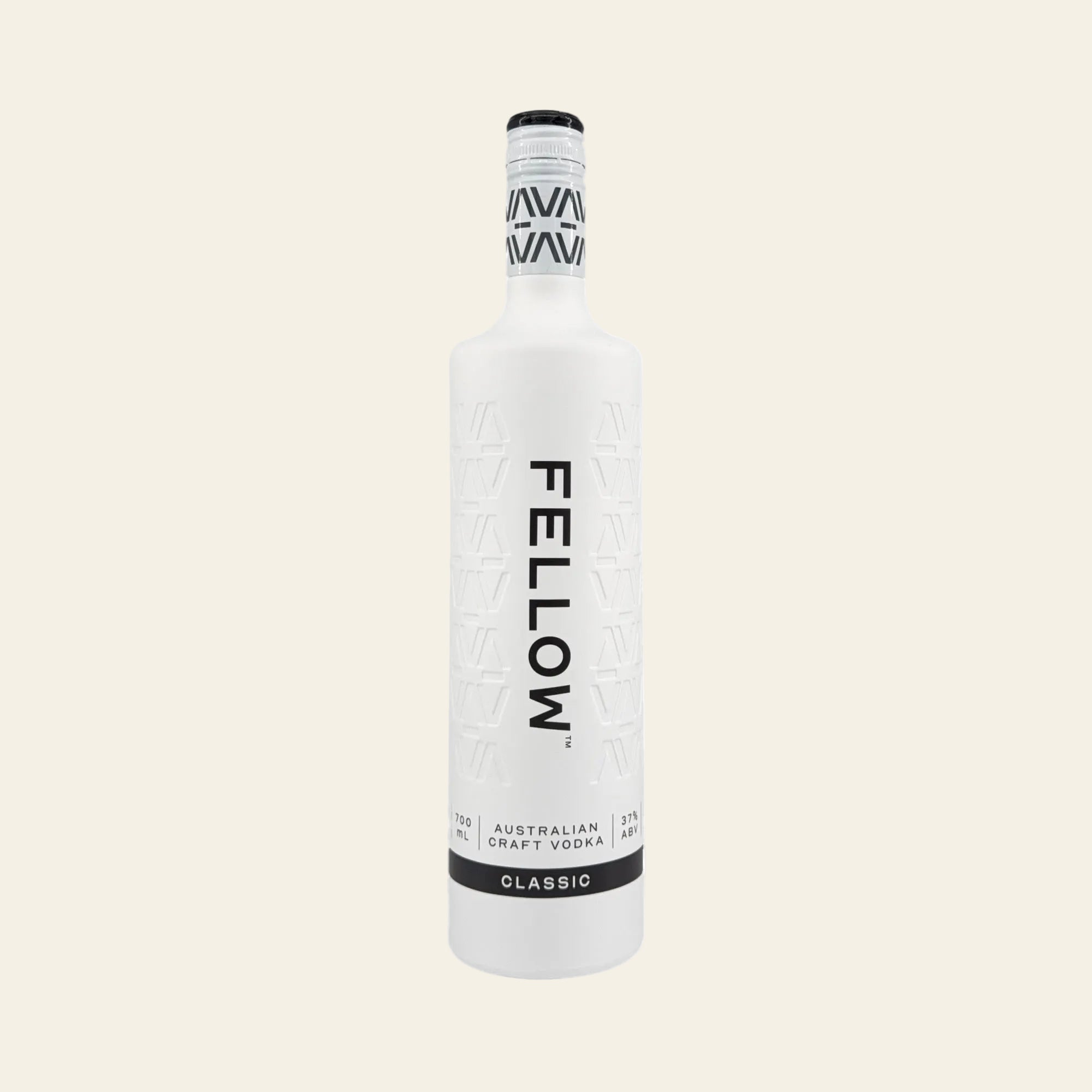 Fellow vodka bottle on a white background